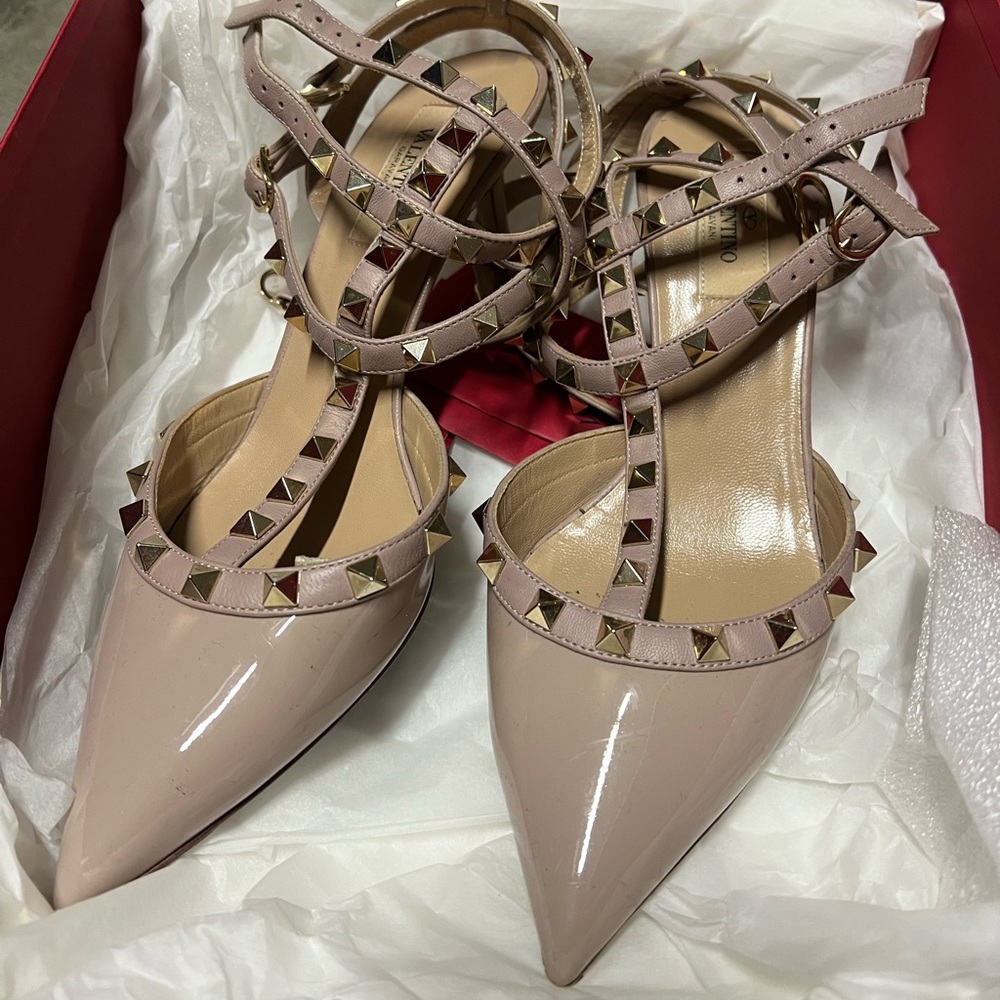 Valentino Three Straps Nude Pump